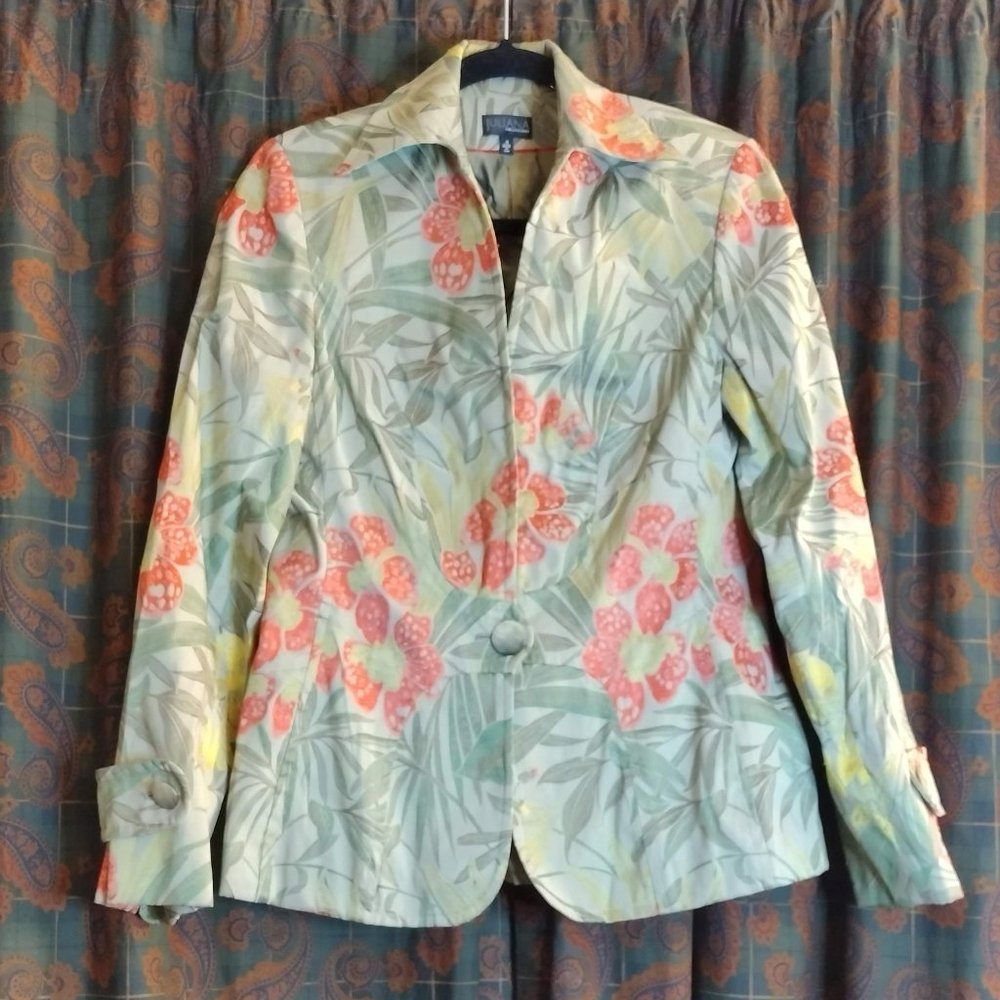 VTG Juliana Collezione Floral  Blend Blazer sz 4